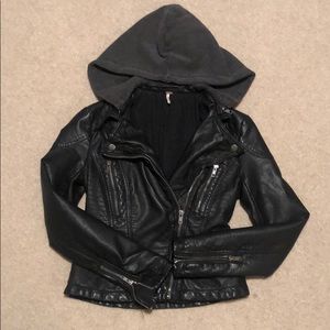 Free People Black Faux Leather Jacket